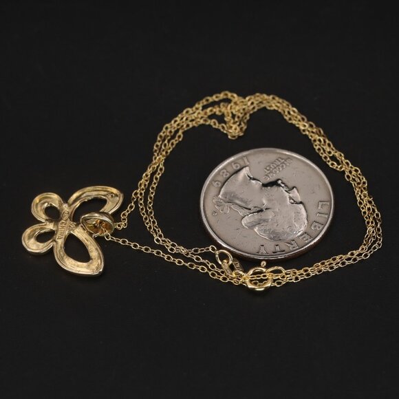 GENUINE DIAMOND Pendant Necklace  Sterling  Silver 925 w 14K Gold Plating by PAJ - Picture 4 of 9